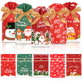 HRX Package 50pcs Christmas Treat Bags Drawstring 5.8x9x2.4inch Holiday Goodie Bags Small Christmas Gift Bags for Candy Cookie gift giving